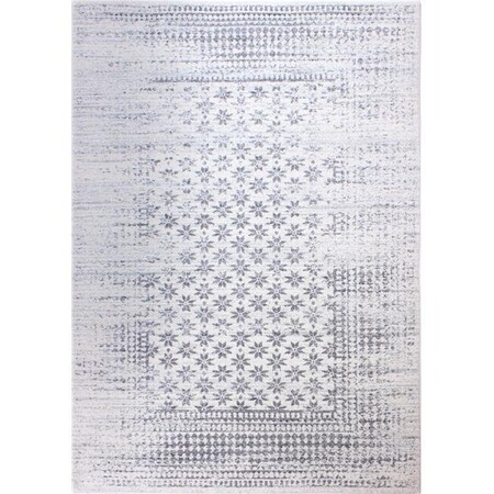 Bashian Bashian E110-IV-5X7.6-5362 Everek Collection Geometric Transitional Polypropylene Machine Made Area Rug; Ivory - 5 ft. x 7 ft. 6 in. E110-IV-5X7.6-5362